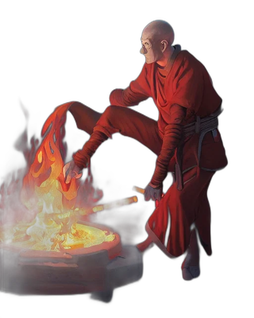 staff, jacket, concept art, fantasy art, pixel art, photorealistic, fire, red transparent PNG cut-out