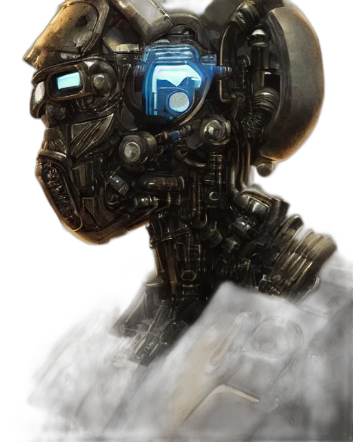 robot, face, mask, weapon transparent PNG cut-out