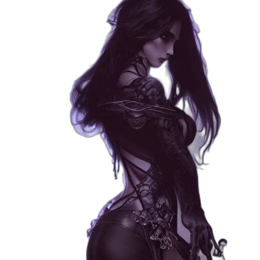 dress, fantasy art, concept art, cyberpunk, comic book art, dark, monochrome, blue transparent PNG cut-out