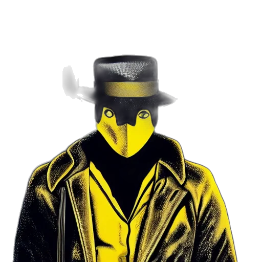 jacket, mask, hat, robot, concept art, comic book art, cyberpunk, pixel art transparent PNG cut-out