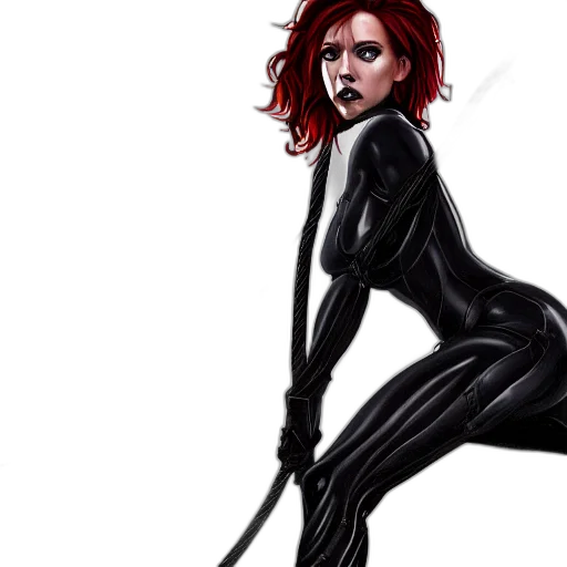 staff, comic book art, concept art, fantasy art, cartoon, black, widow, full transparent PNG cut-out