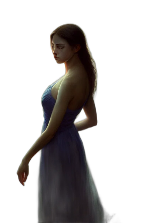 dress, face, crown, staff, concept art, fantasy art, photorealistic, oil painting transparent PNG cut-out