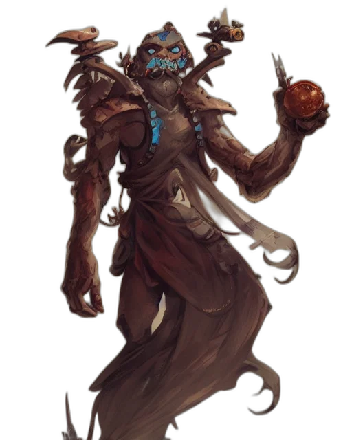staff, mask, creature, concept art transparent PNG cut-out