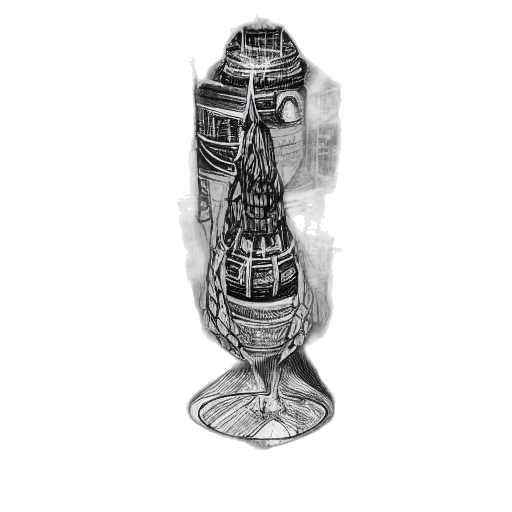 bottle, jewelry, crown, robot, pencil sketch, concept art, photorealistic, 3d render transparent PNG cut-out