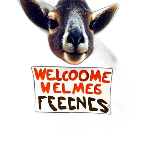 animal, portrait, photo, kangaroo, wearing, orange, hoodie, blue transparent PNG cut-out