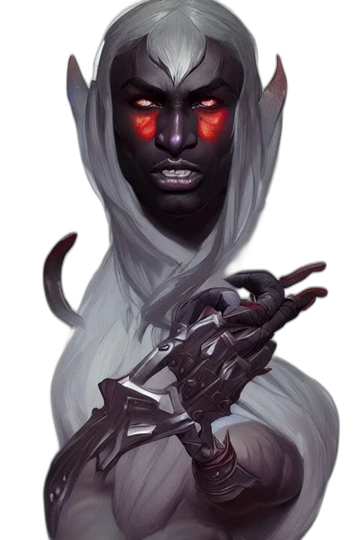 mask, face, weapon, staff, concept art, fantasy art, comic book art, cyberpunk transparent PNG cut-out