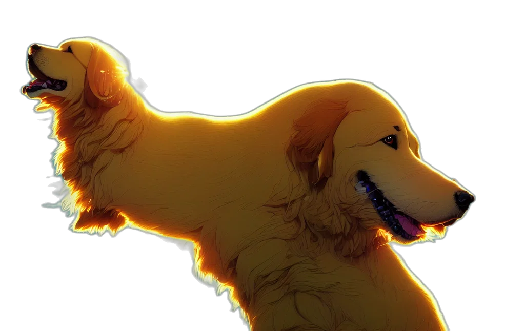 animal, creature, concept art, watercolor, anime, photorealistic, golden, studio transparent PNG cut-out