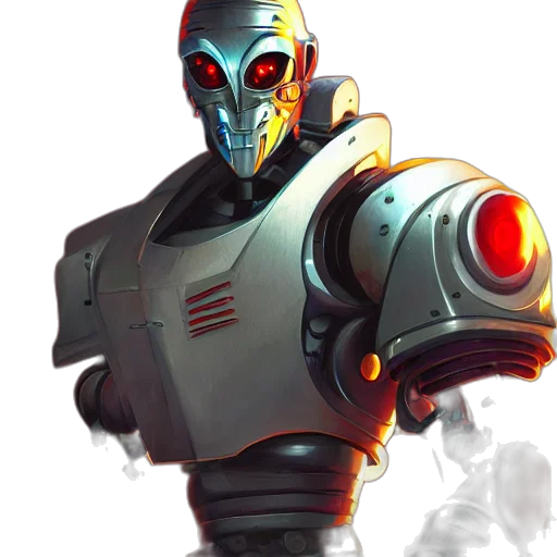 robot, mask, concept art, cyberpunk, pixel art, comic book art, outer space, cyborg transparent PNG cut-out