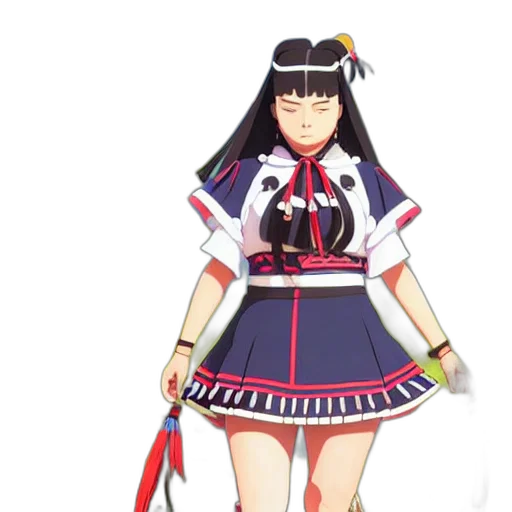 dress, staff, concept art, anime transparent PNG cut-out