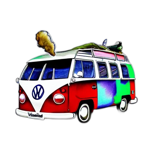 car, cartoon, concept art, 3d render, watercolor, fisheye, perspective, caricature transparent PNG cut-out