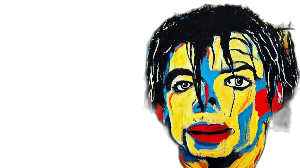 face, photorealistic, watercolor, oil painting, comic book art, michael, jackson, original transparent PNG cut-out