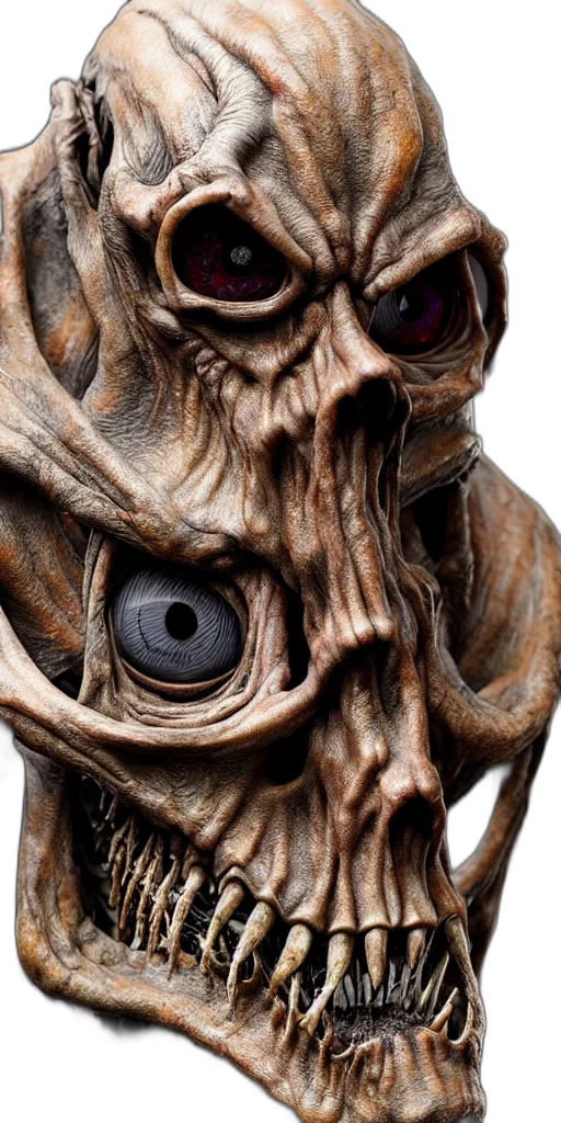 mask, face, creature, robot, 3d render, concept art, photorealistic, photo transparent PNG cut-out