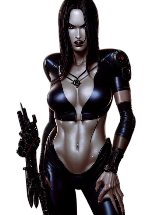 robot, weapon, cyberpunk, comic book art, concept art, fantasy art, symmetry, gantz transparent PNG cut-out