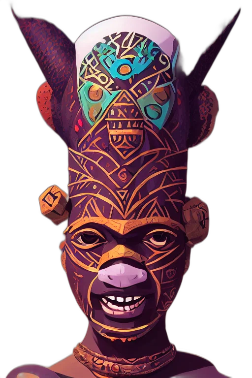 mask, crown, staff, face transparent PNG cut-out