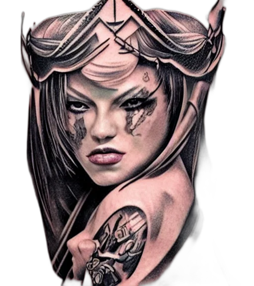 face, jewelry, crown, fantasy art, comic book art, photorealistic, concept art, tattoo transparent PNG cut-out