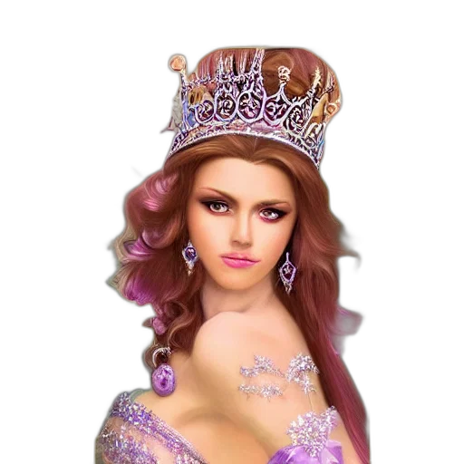 crown, jewelry, fantasy art, photorealistic, 3d render, concept art, princess, amethyst transparent PNG cut-out