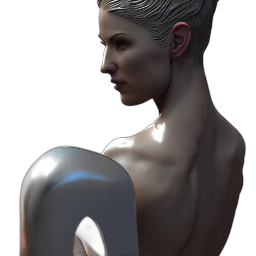 face, robot, crown, jewelry, 3d render, concept art, photorealistic, cyberpunk transparent PNG cut-out