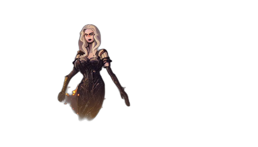 staff, weapon, dress, hair transparent PNG cut-out