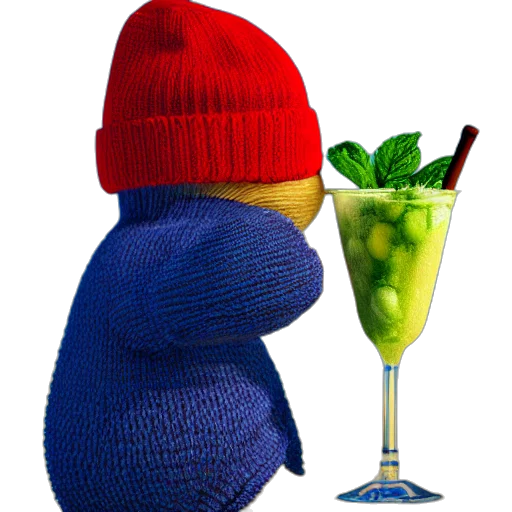 hat, food, 3d render, pixel art transparent PNG cut-out