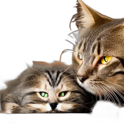 photorealistic, photo, cat, kissing transparent PNG cut-out