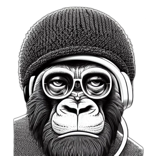 animal, face, mask, jacket, photorealistic, comic book art, cartoon, pencil sketch transparent PNG cut-out