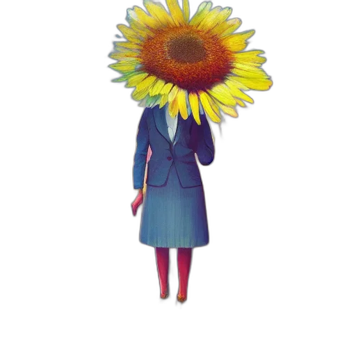 flower, dress, umbrella, staff, concept art, 3d render, watercolor, oil painting transparent PNG cut-out