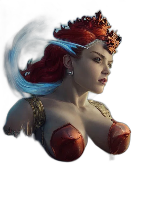 crown, jewelry, fantasy art, concept art, comic book art, photorealistic, underwater, red transparent PNG cut-out