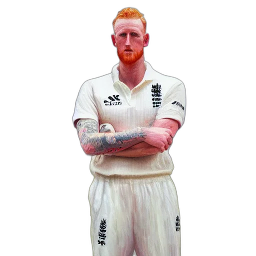 portrait, ben, stokes, england, cricket, captain, oil, painting transparent PNG cut-out