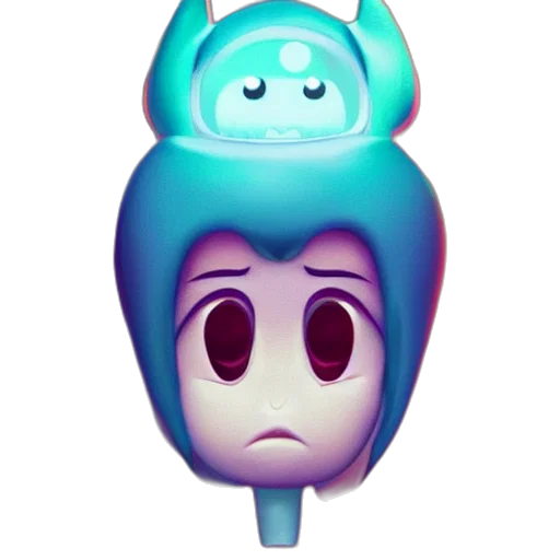 robot, mask, face, staff, vaporwave, concept art, 3d render, pixel art transparent PNG cut-out