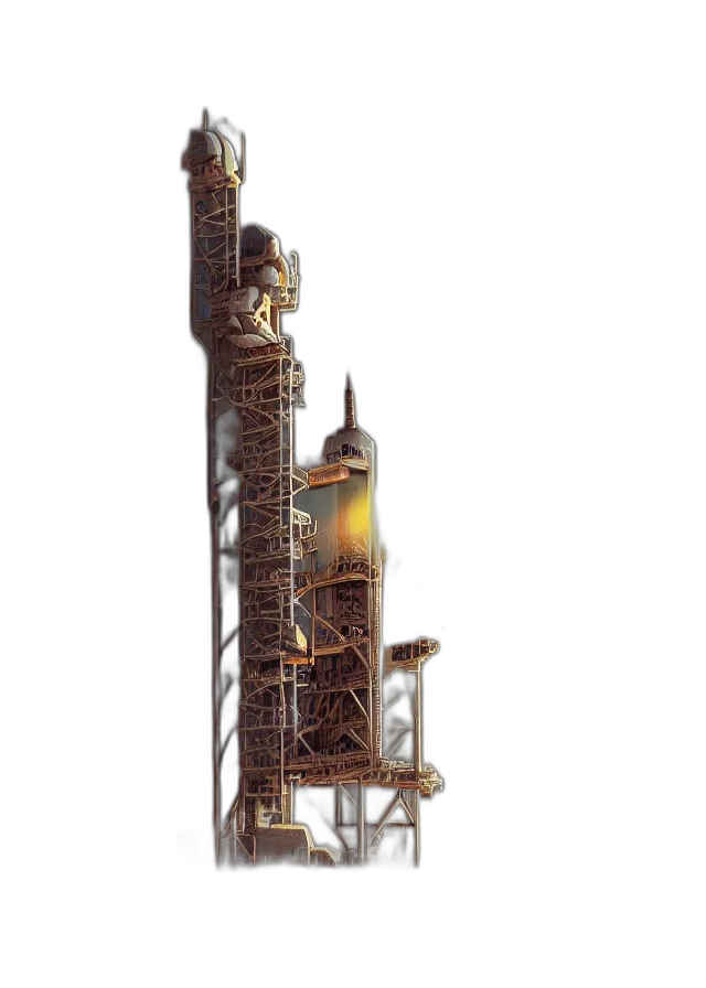 staff, weapon, robot, building, concept art, 3d render, fantasy art, pixel art transparent PNG cut-out