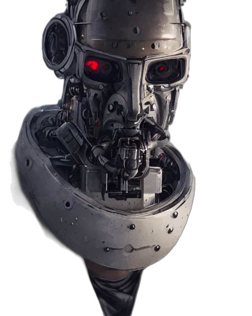 robot, face, mask, cyberpunk transparent PNG cut-out