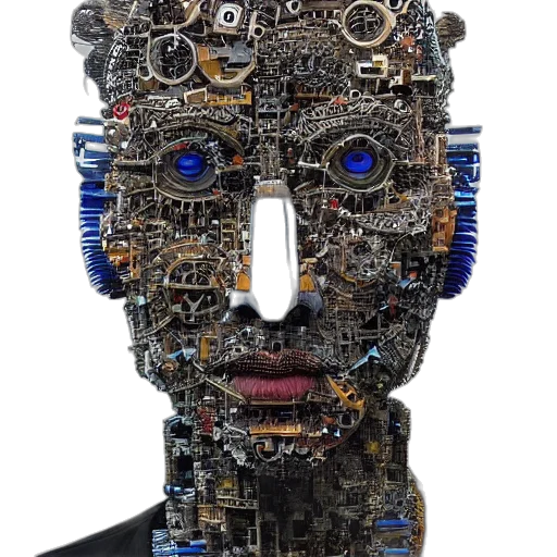 robot, face, mask, cyberpunk, 3d render, concept art, artificial, intelligence transparent PNG cut-out