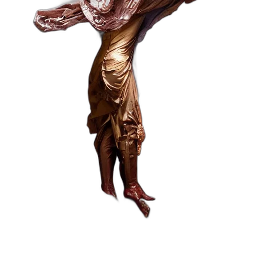 dress, creature, staff, hair transparent PNG cut-out