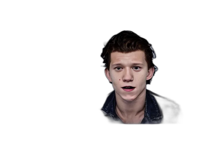 face, jacket, photorealistic, cartoon, watercolor, concept art, tom, holland transparent PNG cut-out