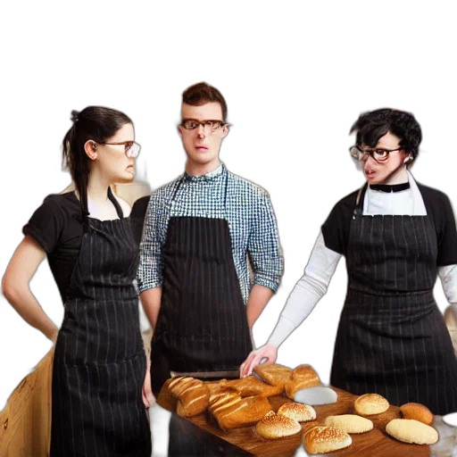 staff, food, three, young transparent PNG cut-out