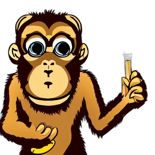 staff, animal, cartoon, concept art, rapper, monkey transparent PNG cut-out