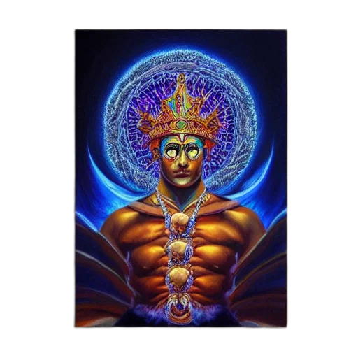 crown, staff, face, robot, fantasy art, concept art, oil painting, photorealistic transparent PNG cut-out