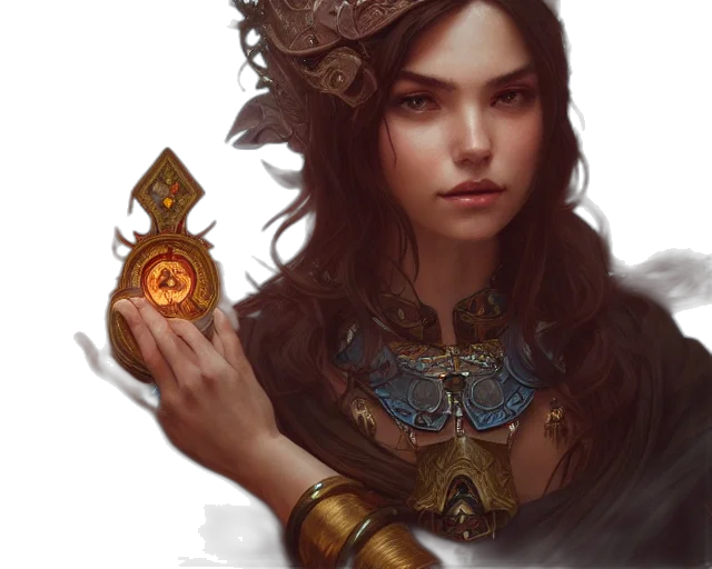 crown, jewelry, face, sword, fantasy art, concept art, photorealistic, oil painting transparent PNG cut-out