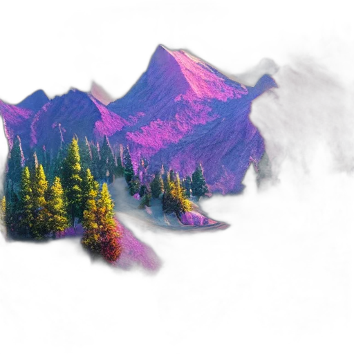 photorealistic, concept art, 3d render, fantasy art, fog, snow, forest, fire transparent PNG cut-out