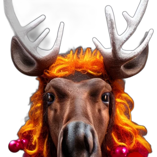 animal, crown, hat, creature, photorealistic, photo, realistic, moose transparent PNG cut-out