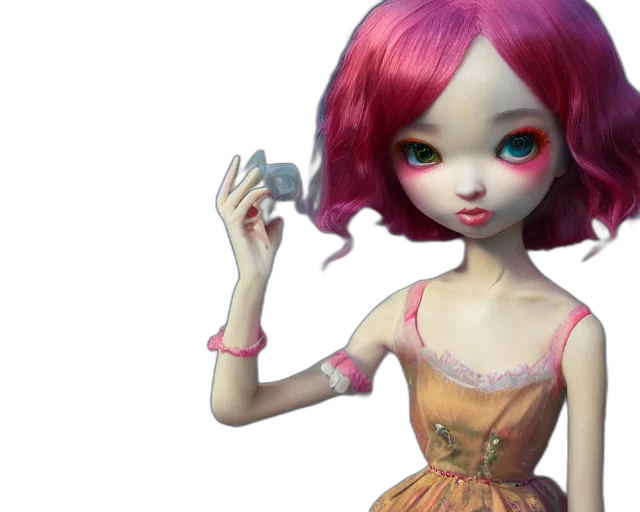 3d render, concept art, fantasy art, photorealistic, splashart, mysterious, girl, puppeteer transparent PNG cut-out