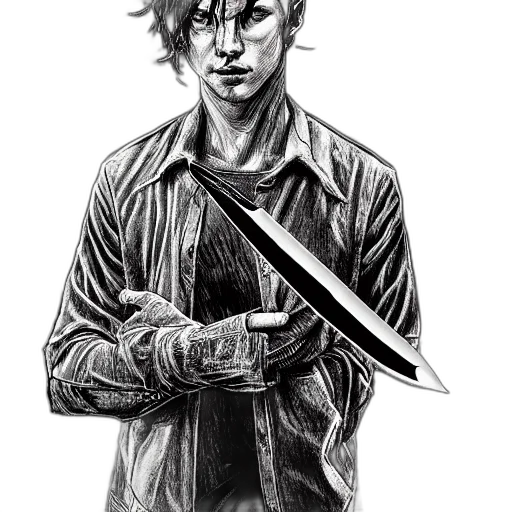 weapon, sword, jacket, staff transparent PNG cut-out