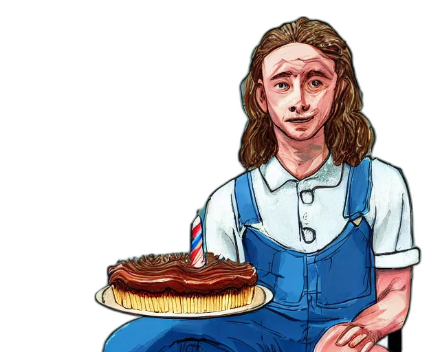 forrest, gump, eating, cake transparent PNG cut-out