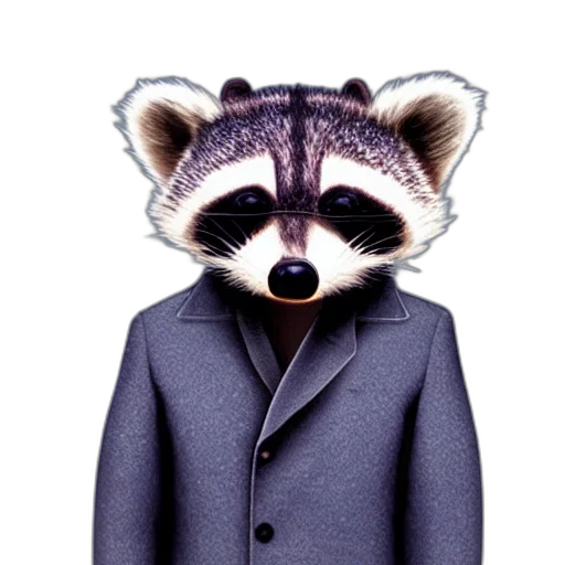 jacket, animal, staff, creature, 3d render, photorealistic, concept art, pixel art transparent PNG cut-out