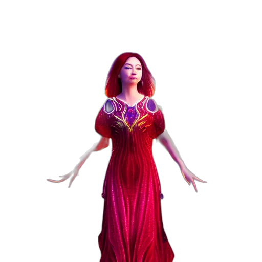 dress, concept art, fantasy art, 3d render, pixel art, fire, red, beautiful transparent PNG cut-out