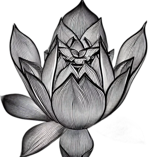 flower, crown, mask, staff, pencil sketch, cartoon, fantasy art, photorealistic transparent PNG cut-out