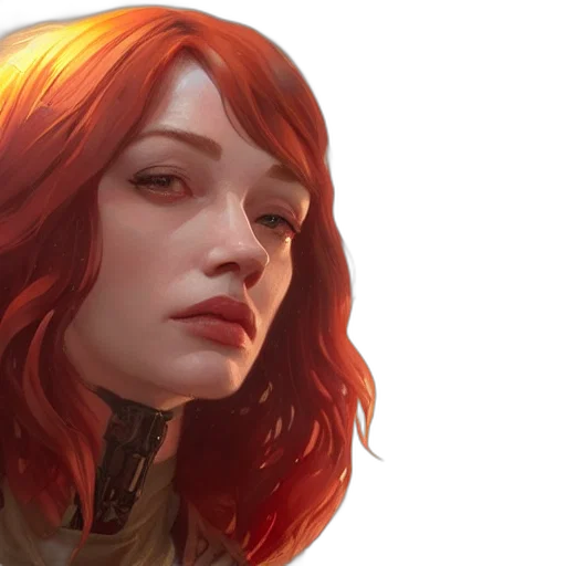 face, fantasy art, concept art, photorealistic transparent PNG cut-out