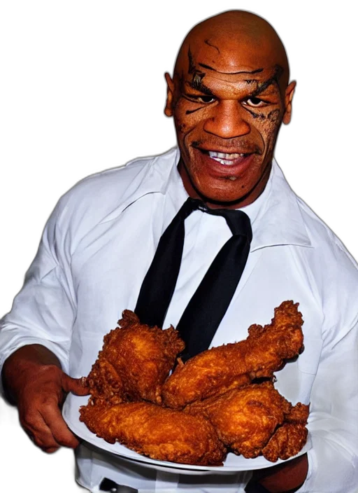 food, animal, creature, weapon, photorealistic, fried, chicken, mike transparent PNG cut-out