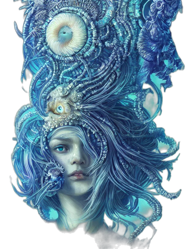creature, mask, dress, crown transparent PNG cut-out