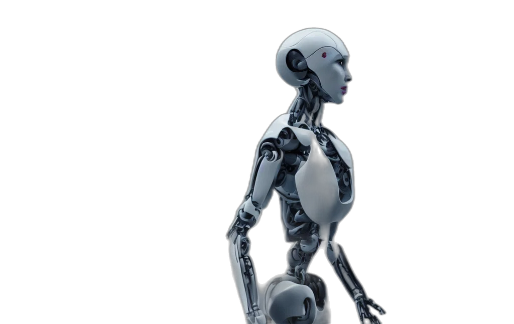 robot, concept art, 3d render, cyberpunk transparent PNG cut-out